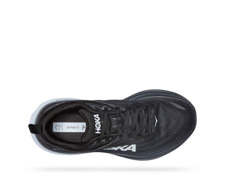 Hoka Black/White Bondi 8 Womens Running Shoes 1127952-BWHT