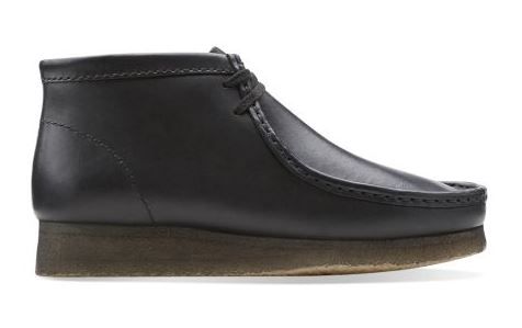 Clarks Wallabee Black Leather Mens Casual 26103666