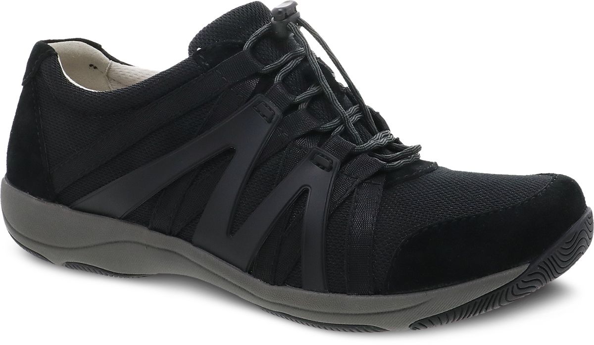 Dansko Black with Black Suede Henriette Womens Comfort Shoes 4852-3602