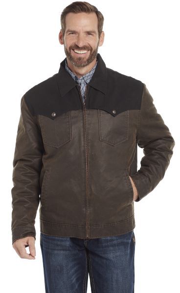 Cripple Creek Brown Two Tone Mens Ranch Jacket with Conceal Carry Pock