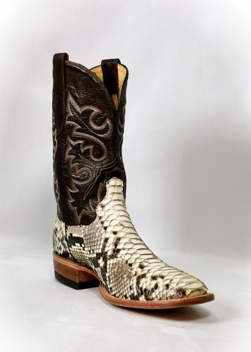 Cowtown Snake Skin Wide Square Men's Western Boots Q818