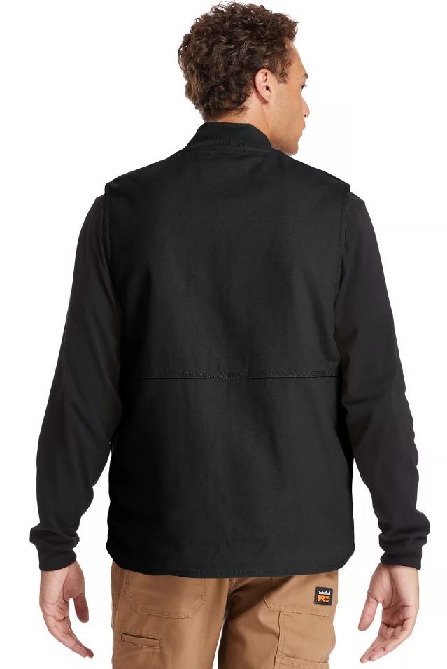 Timberland Pro Black Gritman Lined Canvas Mens Vest TB0A1VBF015