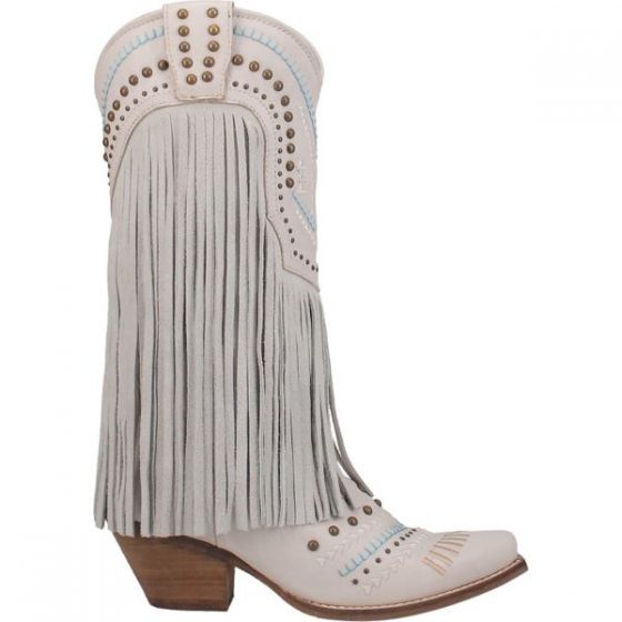 Dingo White Gypsy Fringe Womens Boots DI737-WHITE