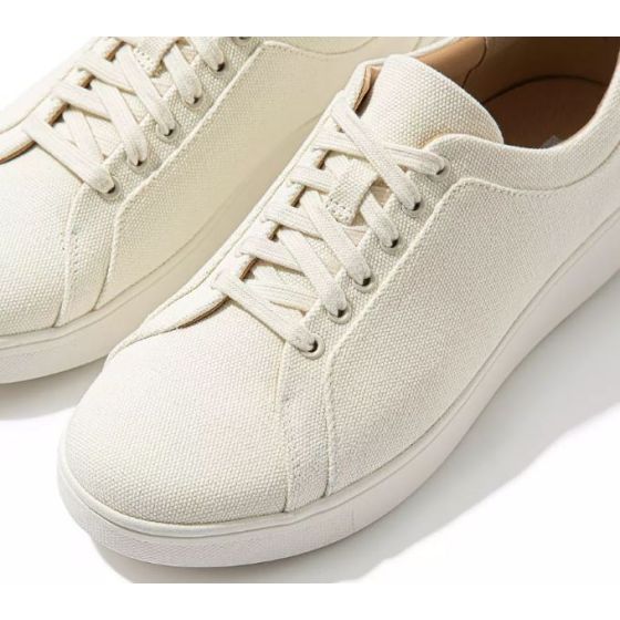 Fitflop Cream Mix Rally Canvas Womens Trainer Sneakers FB8-926