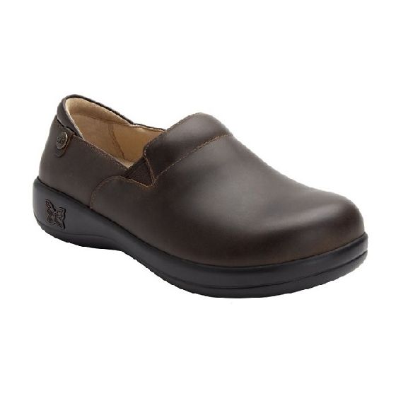 Alegria Keli Women's Oiled Brown Slip-On Comfort Shoe KEL-6201