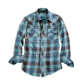 Tin Haul Blue West Plaid Check Men's Longsleeve Snap Shirt 1000100620631BU