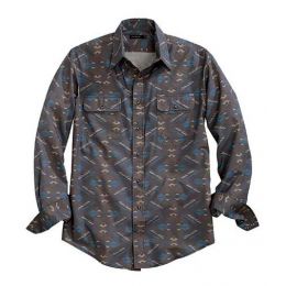 Tin Haul Blue and Grey Aztec Print Mens Snap Western Shirt 1000100640607BU