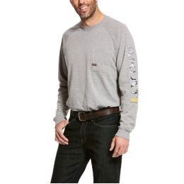 Ariat Grey Rebar Cottonstrong Graphic Long Sleeve T-Shirt 10027901