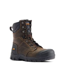 Ariat Dark Brown Treadfast Steel Toe 8 inch Waterproof Men's Work Boots 10042496