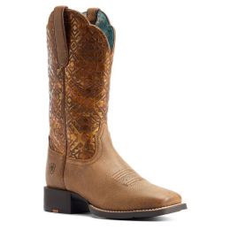 Ariat Bare Brown Round Wide Square Toe Women's Western Boots 10044431