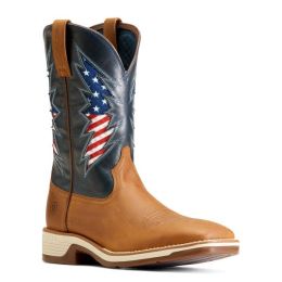 Ariat Georgia Clay/Blue Bay Ridgeback VENTTEK Men's Leather Wide Square Toe Boots 10046981