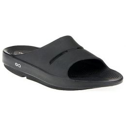1100-BLACK OOAHH Slip-On Cushion Comfort Oofos Womens Slide Sandals