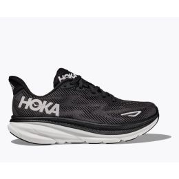 Hoka Black/White Clifton 9 Women's Running Shoes 1127896-BWHT