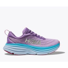 Hoka Chalk/Violet/Lilac Bondi 8 Women's Athletic Shoes 1127952-CVPL