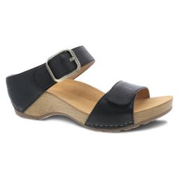 Dansko Black Milled Burnished Tanya Comfort Sandals 1711-501600