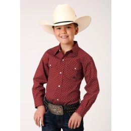 Karman Roper Red Victorian Foulard Boy's Longlseeve Western Snap Shirt 0303002252007RE