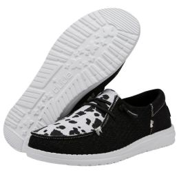 Hey Dude Black/White Wendy Boho Cow Wild Women's Casual Shoes 40480-0-OWF