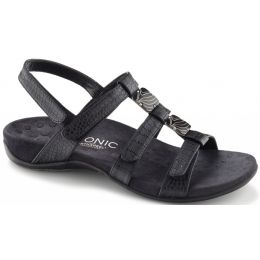 44AMBER Black Croc Adjustable Straps Orthaheel Vionic Ladies Sandals