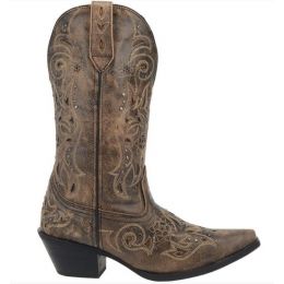 Laredo Black with Tan Vanessa Wide Calf Womens Western Cowboy Boots 52050