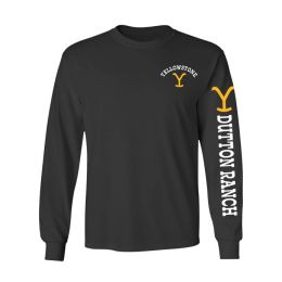 Paramount's Yellowstone Black Dutton Ranch Long Sleeve Men's Tee Shirt 66-431-131