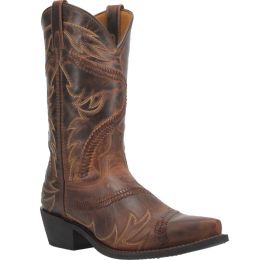 Laredo Tan Jag Mens Leather Snip Toe Western Boots 68425