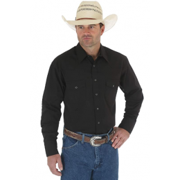 Wrangler Black Western Long Sleeve Snap Shirt 71105BK
