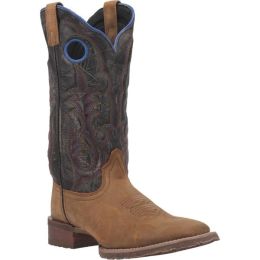 Laredo Tan Isaac Mens Square Toe Western Boots with Pull Holes 7963