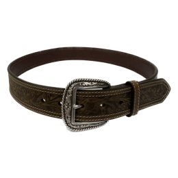 Double Stitch Floral Embossed Men's Western Belt A1012402
