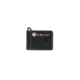 Ariat Black Men's Money Clip Wallet with Mexico Flag Colors and Embroidery A3555401