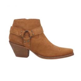 Dingo Brown Ladies Harness Buckskin Ankle Boots DI319