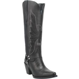 Dingo Black Heavens To Betsy Women's 16 inch Snip Toe Western Harness Boots DI926-BLACK