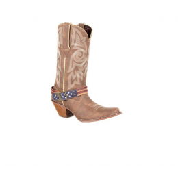 Durango Brown Khaki Crush Womens Flag Accessory Western Boots DRD0208