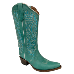 Circle G by Corral Turquoise Embroidery Triad Women's Snip Toe Western Boots L6061