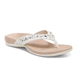 Vionic White Snake Lucia Toe Post Womens Comfort Sandals