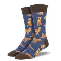 SockSmith Men's Blue Golden Retrievers Socks MNC1843