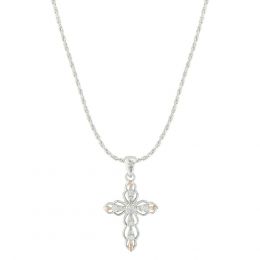 Montana Silversmiths Silver Against the Light Cross Necklace NC3978RG