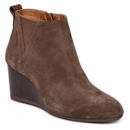 Vionic Greige Suede Paloma Womens Short Wedge Boots PALOMA