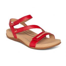 Aetrex Red Gabby Adjustable Strap Womens Comfort Sandals SE268