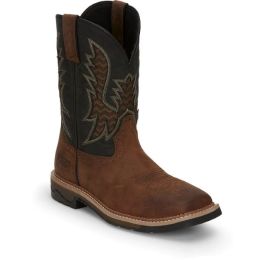 Justin Boots Brown Bolt 11 inch Square Toe Men's Square Toe Work Boots SE4112