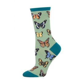 Socksmith Green Majestic Butterflies Womens Socks WNC1884-GEE