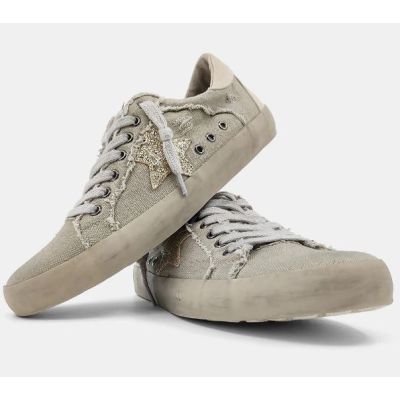 ShuShop Taupe Canvas Paula Womens Casual Sneakers 00143-263