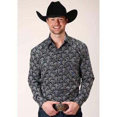 Karmen Roper Starry Night Mens Amarillo Snap Long Sleeve Shirt 300102250179BL
