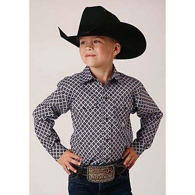 Karman Roper Black Amarillo Boys Long Sleeve Western Snap Shirt 03-030-0225-6014BL