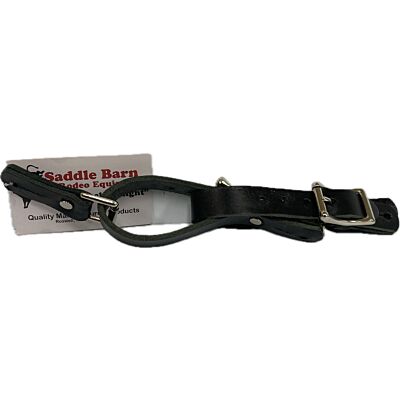 Saddle Barn Black Youth Rough Stock Leather Spur Strap 06-15
