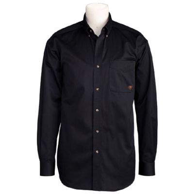 10000502 Black Twill Button Down Western Long Sleeve Ariat Mens Shirts