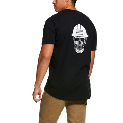 Ariat Black Mens Rebar Cotton Strong Roughneck Graphic T-Shirt 10030299