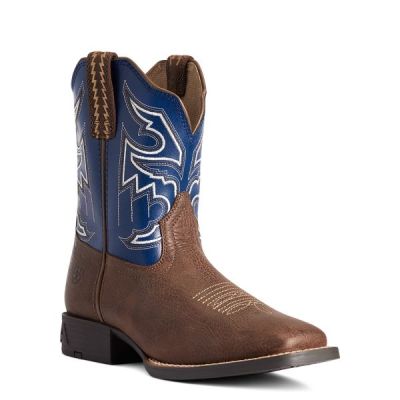 Ariat Adobe Chocolate Sorting Pen Youth Wide Square Toe Western Boots 10038333