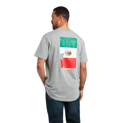 Ariat Heather Grey Rebar Cotton Strong Mexican Pride Graphic T-Shirt 10039621