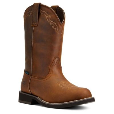 Ariat Distressed Brown Delilah Round Toe Waterproof Western Boots 10040272