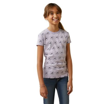 Ariat Half Drop Heather Grey So Love Baselayer Youth Knit Tee Shirt 10043736